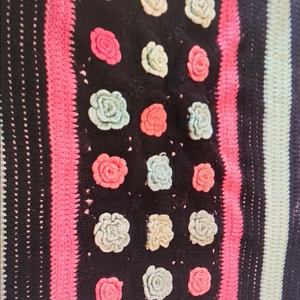 Vintage Neon Crochet Blanket